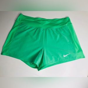 Nike Dri Fit Medium Green Athletic Shorts Nike Logo